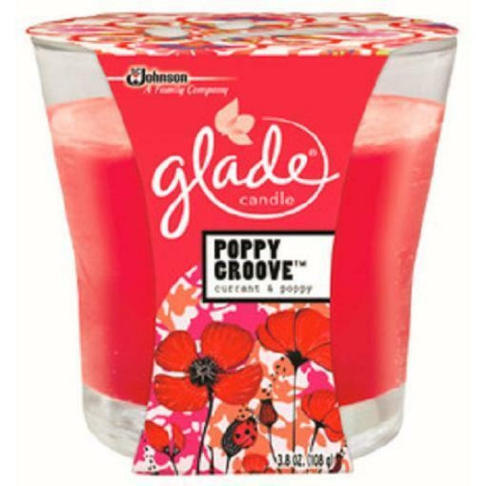 Lot of 2 Glade Poppy Groove Jar Candles 3.8 oz ea